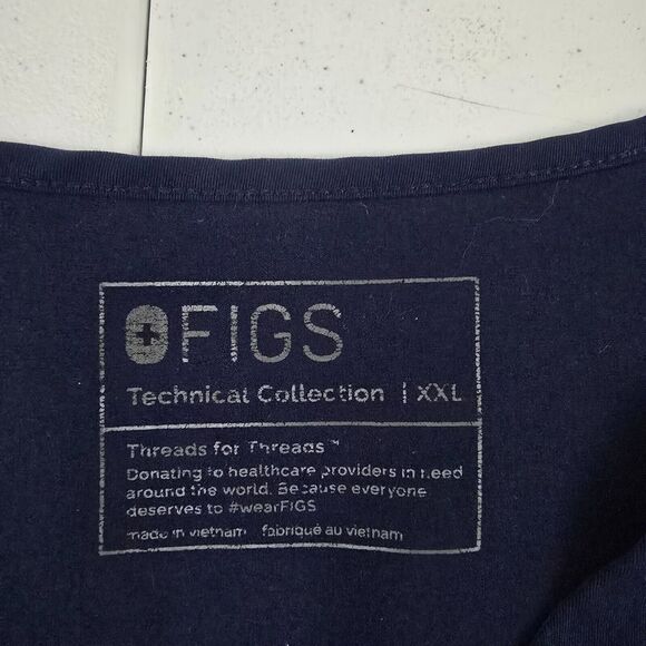FIGS Casma Scrub Top Navy Blue XXL Medical Uniform FW1100 4450 - Picture 7 of 9
